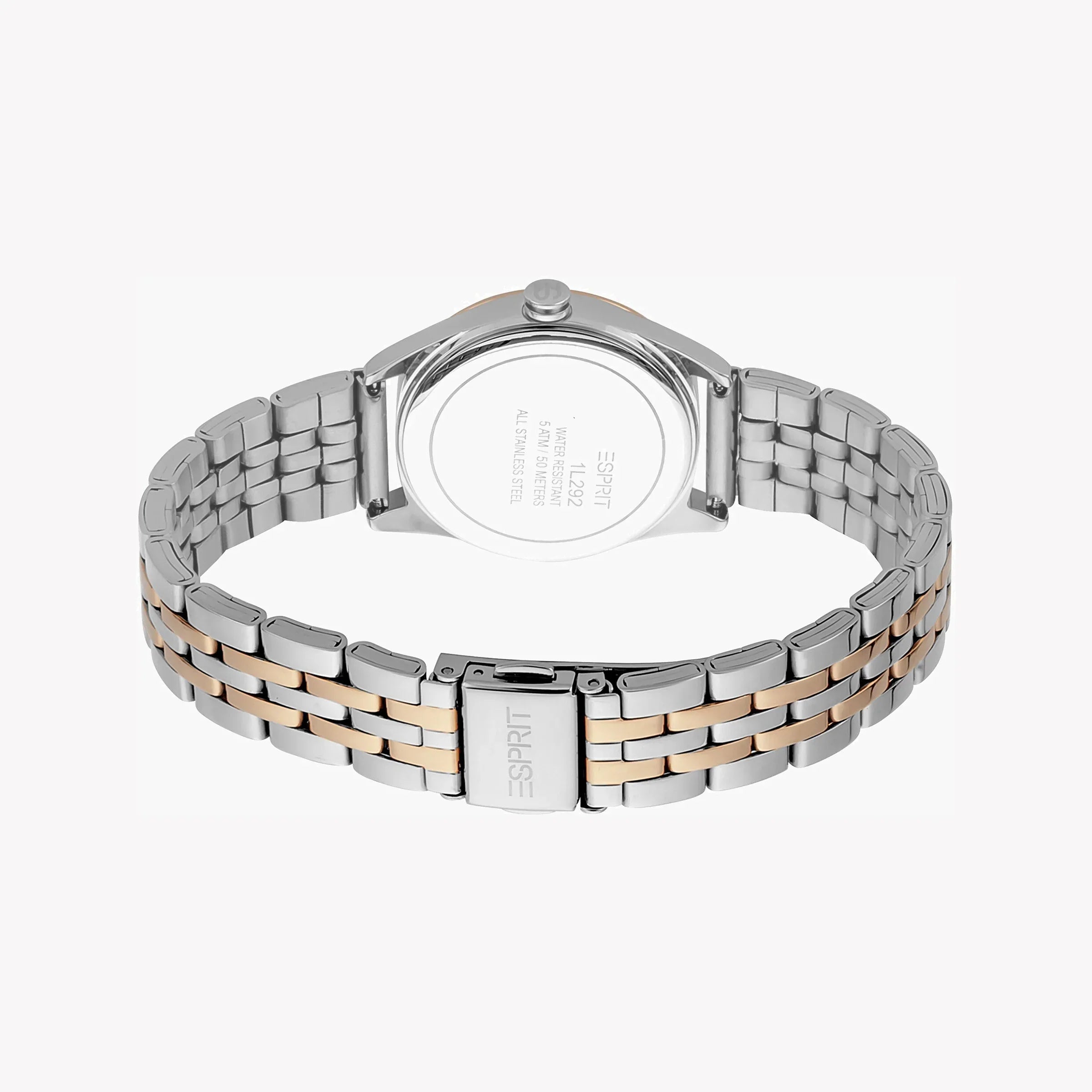 Esprit Women's Silver & Rose Gold Watch, Silver Dial | Es1l085m0065