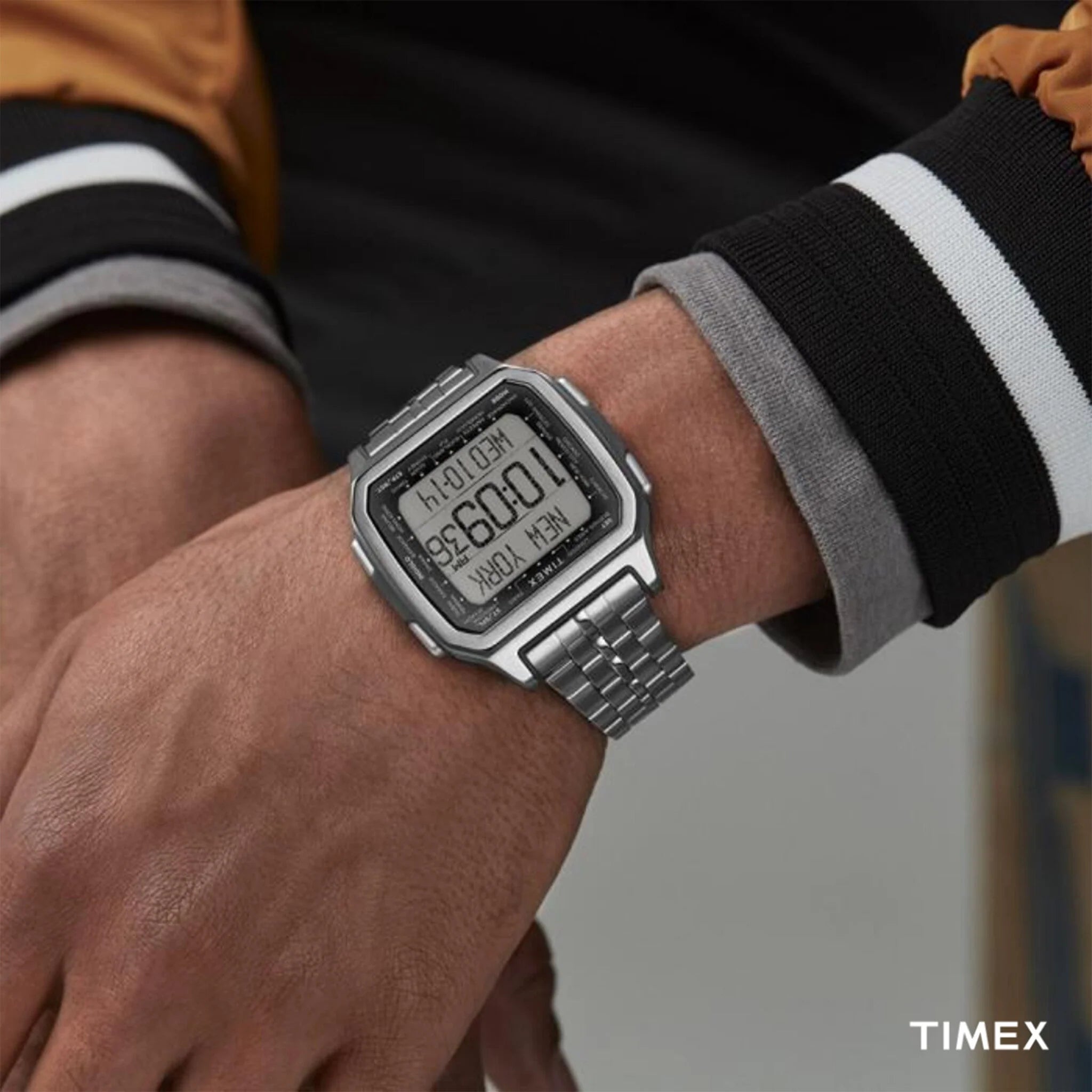 Timex Men's Silver Stainless Steel Watch, Digital Dial | Tw2u17000